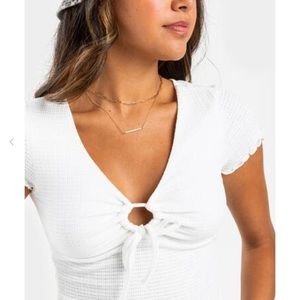 Francesca’s white short sleeve top, size M